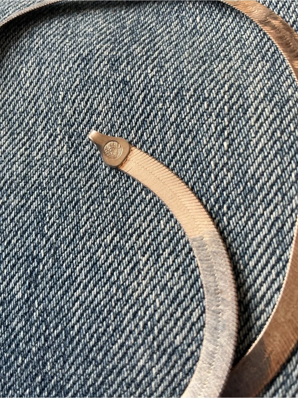 Brown Herringbone Flat Chain Necklace - Sterling silver 925